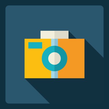 Gölge simgesi kamera ile düz modern tasarım