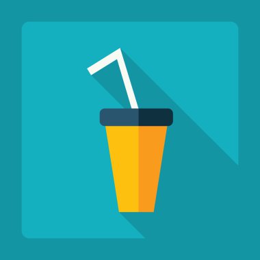 Gölge simgesi bardak düz modern tasarım