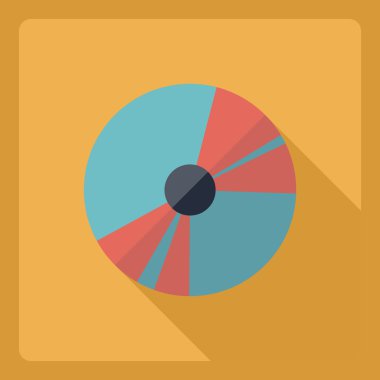 Gölge simgesi disk ile düz modern tasarım