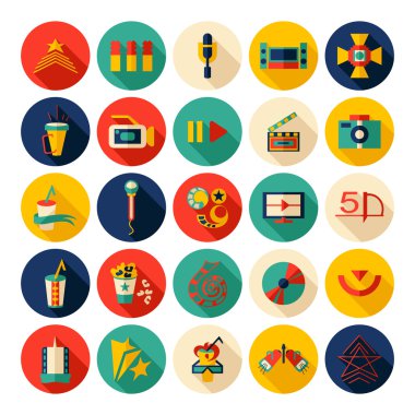 Gölge ayarlama sinema ile düz konsept tasarımı