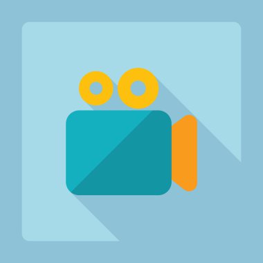 Gölge simgesi video kamera ile düz modern tasarım