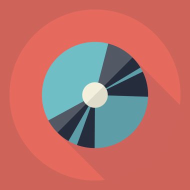 Gölge simgesi disk ile düz modern tasarım