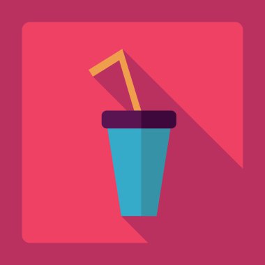 Gölge simgesi bardak düz modern tasarım