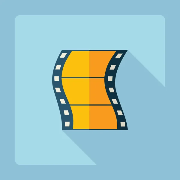 Plat modern design met schaduw pictogram reel van film — Stockvector