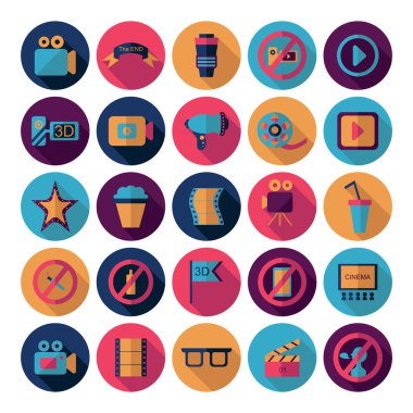 Gölge koleksiyonu sinema ile düz konsept tasarımı