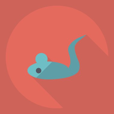 Gölge simge kedi oyuncak ile düz modern tasarım