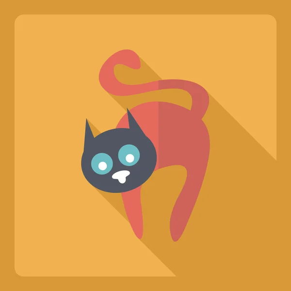 Design moderne plat avec ombre Icône chat — Image vectorielle