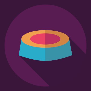 Gölge simgesi kedi kase ile düz modern tasarım