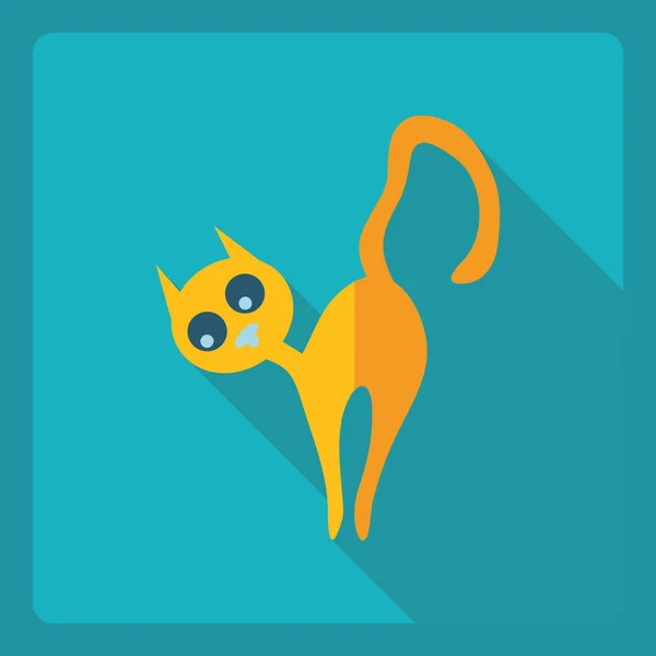 그림자 아이콘 고양이 플랫 현대적인 디자인 — 스톡 벡터