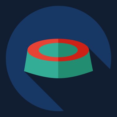 Gölge simgesi kedi kase ile düz modern tasarım