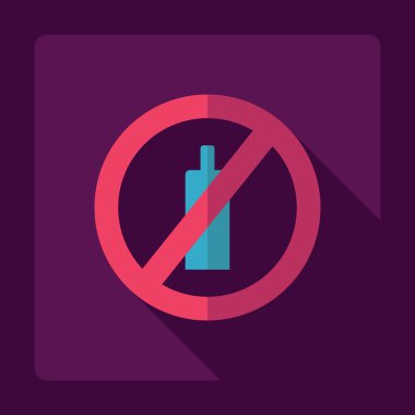 Gölge simgesi simgesi yasağı mobile ile düz modern tasarım