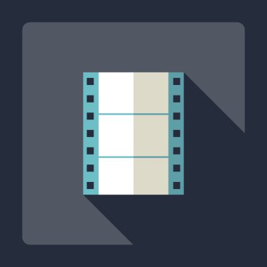 Gölge simgesi makara film ile düz modern tasarım