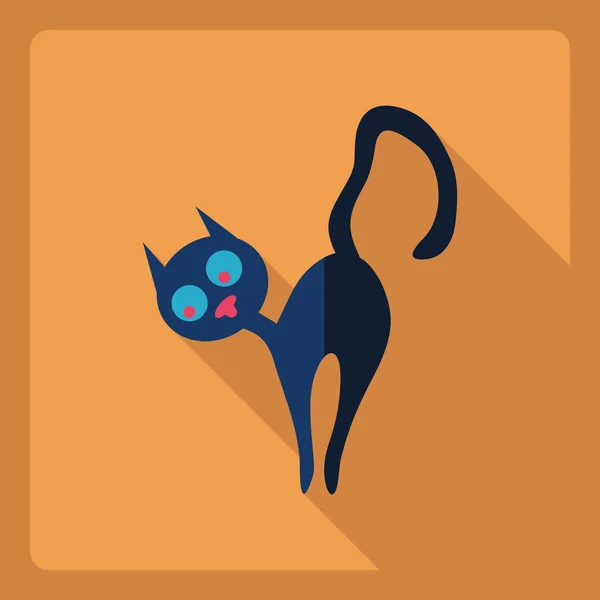 Επίπεδη μοντέρνο σχεδιασμό με σκιά εικονίδιο γάτα — Διανυσματικό Αρχείο
