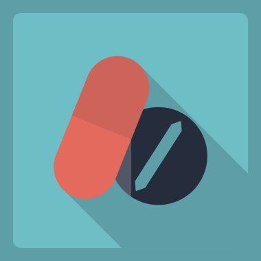 Gölge simgesi haplarla düz modern tasarım