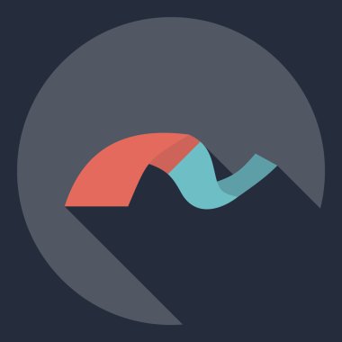 Gölge simgesi makarna ile düz modern tasarım