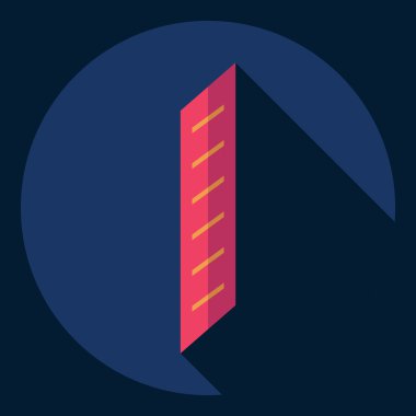 Gölge simgesi makarna ile düz modern tasarım