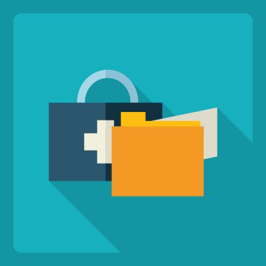 Gölge simgesi tıp ile düz modern tasarım