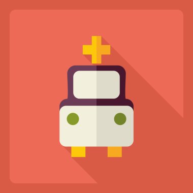 Gölge simgesi ambulans ile düz modern tasarım