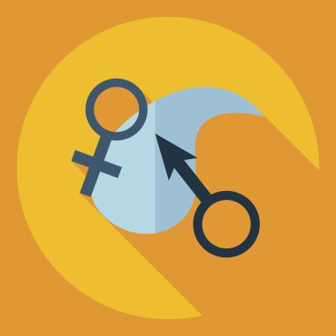 Gölge simgesi erkek kadın ile düz modern tasarım