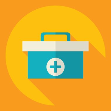 Gölge simgesi doktorlar çanta ile düz modern tasarım