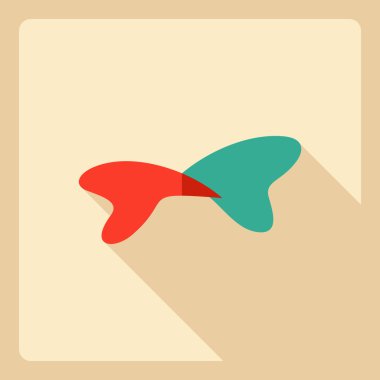 Gölge simgesi makarna ile düz modern tasarım