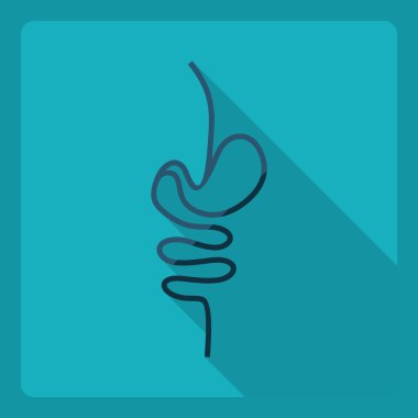 Gölge simgesi bağırsak ile düz modern tasarım