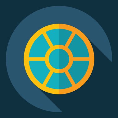 Gölge simgesi makarna ile düz modern tasarım