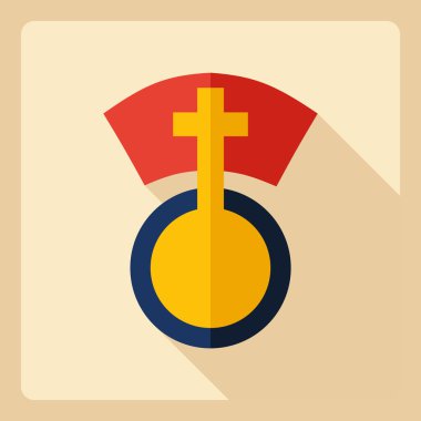 Gölge simgesi hemşire ile düz modern tasarım