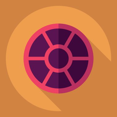 Gölge simgesi makarna ile düz modern tasarım