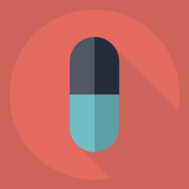 Gölge simgesi haplarla düz modern tasarım