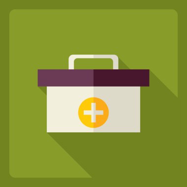 Gölge simgesi doktorlar çanta ile düz modern tasarım