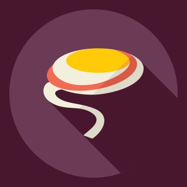 Gölge simgesi makarna ile düz modern tasarım