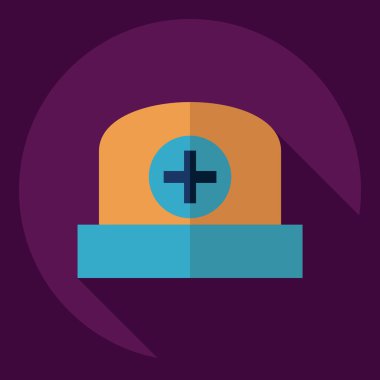 Gölge simge tıbbi kap ile düz modern tasarım