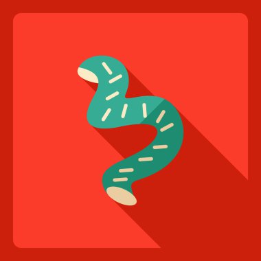 Gölge simgesi makarna ile düz modern tasarım