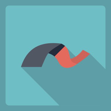 Gölge simgesi makarna ile düz modern tasarım