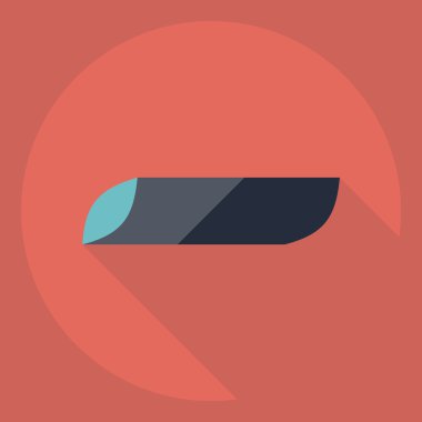 Gölge simgesi makarna ile düz modern tasarım