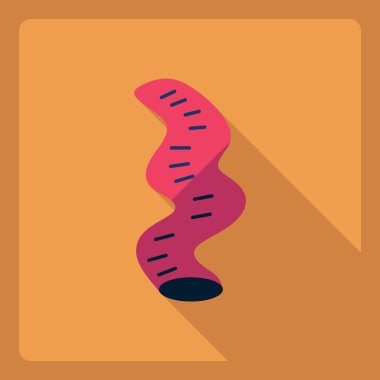 Gölge simgesi makarna ile düz modern tasarım