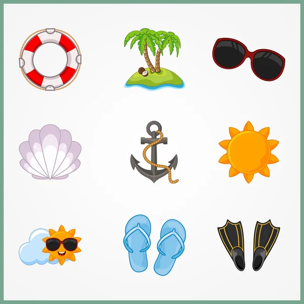 Build a summer theme with background sticker — Stock Vector