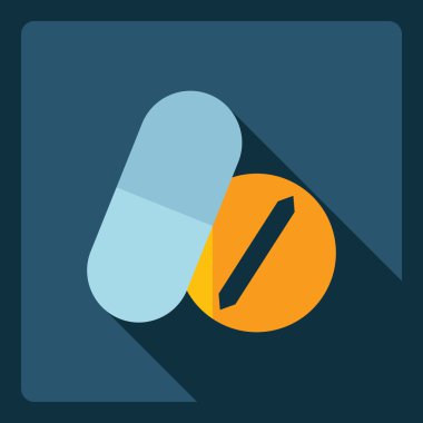 Gölge simgesi haplarla düz modern tasarım