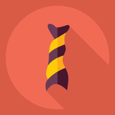 Gölge simgesi makarna ile düz modern tasarım