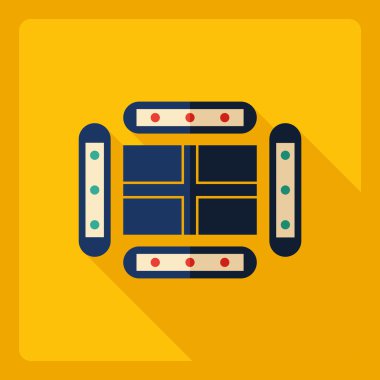 Gölge simgesi hastane ile düz modern tasarım