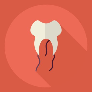 Gölge simgesi diş ile düz modern tasarım