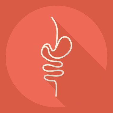 Gölge simgesi bağırsak ile düz modern tasarım