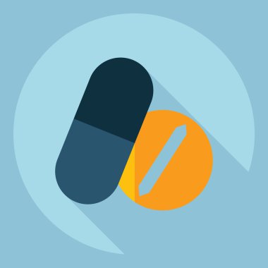 Gölge simgesi haplarla düz modern tasarım