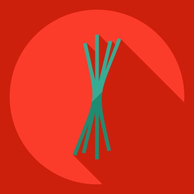 Gölge simgesi makarna ile düz modern tasarım