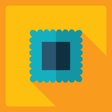 Gölge simgesi makarna ile düz modern tasarım