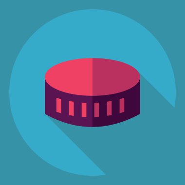 Gölge simgesi makarna ile düz modern tasarım