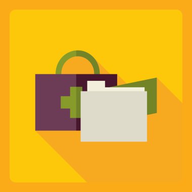 Gölge simgesi tıp ile düz modern tasarım