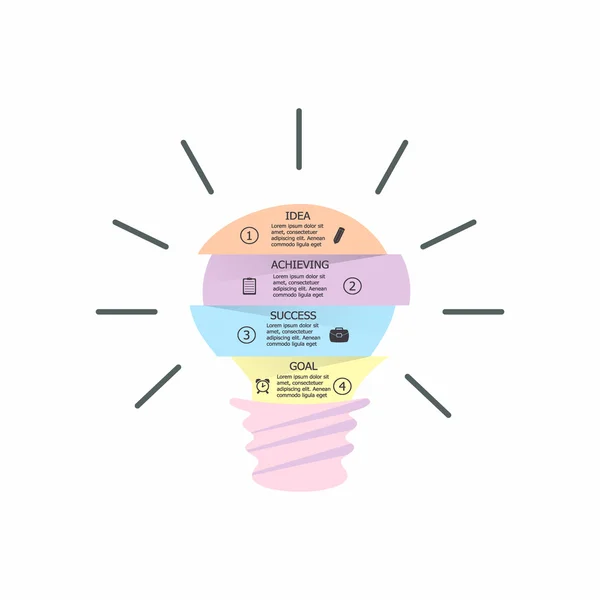 Infographic lamp oplossing voor uw ideeën, creatieve vector — Stockvector