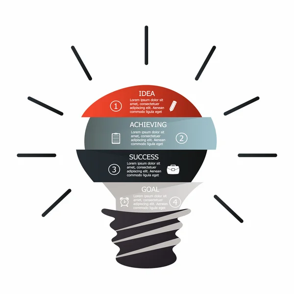 Infographic lamp oplossing voor uw ideeën, creatieve vector — Stockvector
